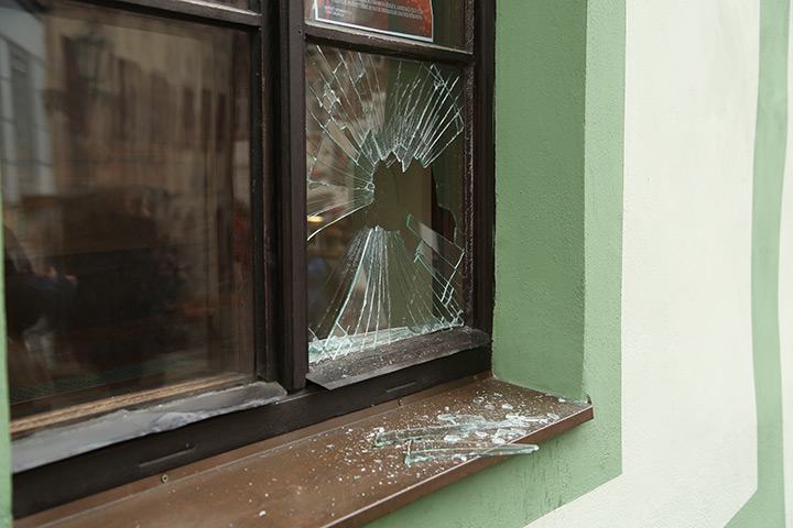 A2B Glass are able to board up broken windows while they are being repaired in Hamilton.
